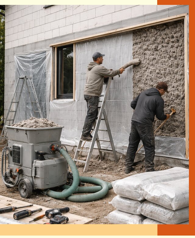 Утепление дома из газобетона эковатой в Арсеньеве от 4626 руб./м2 | ТепломастерРсн